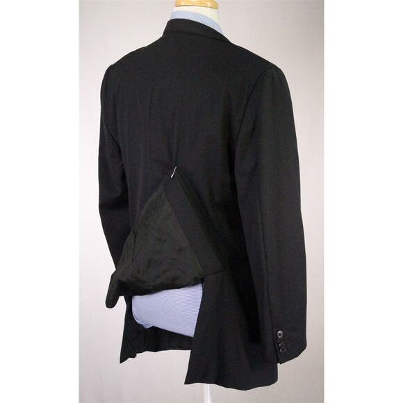 Z Zegna Solid Black 2-Btn Wool Blazer Jacket Men's 42R - Picture 7 of 10